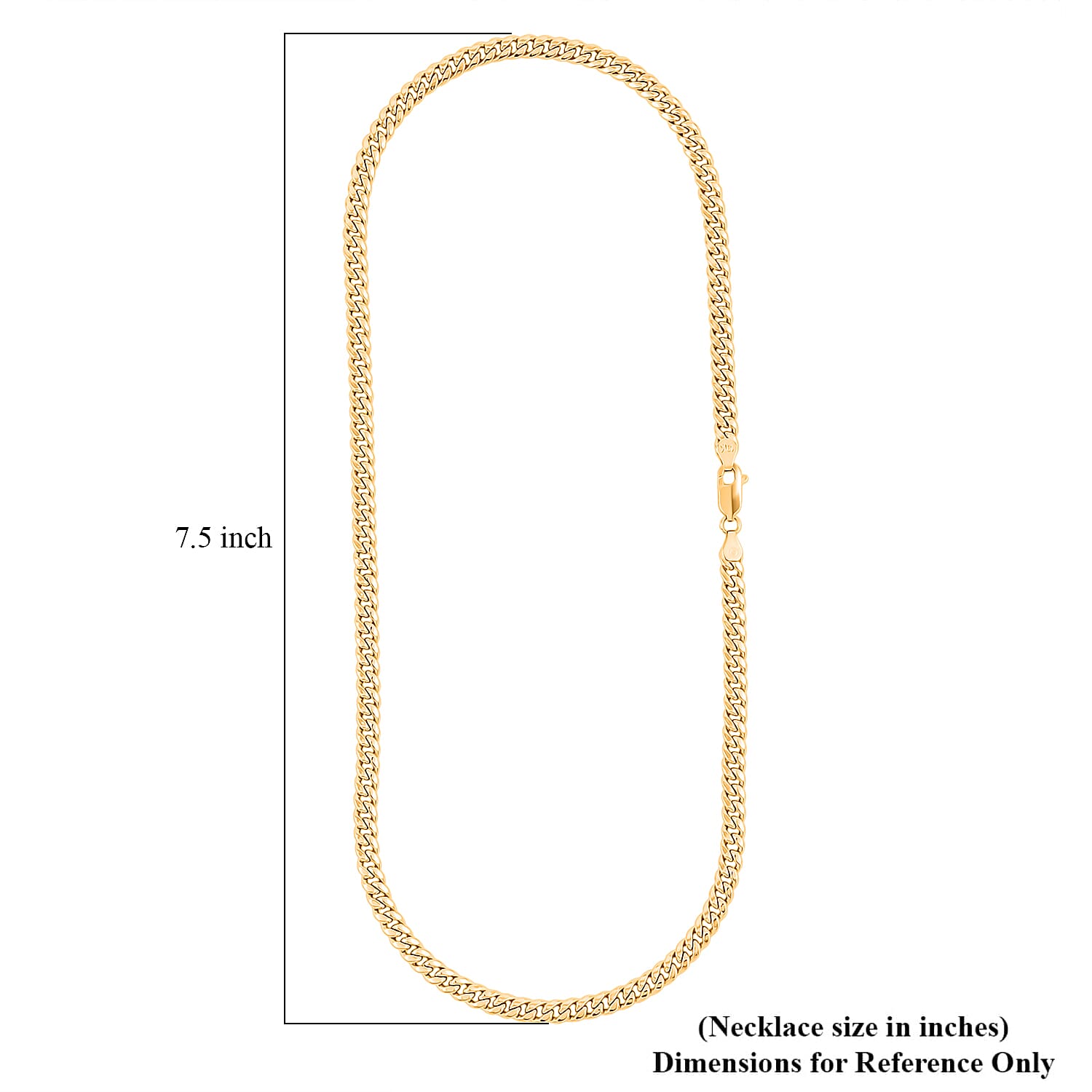 4.5mm Miami Necklace in 18K Yellow Gold 18 Inches 8.50 Grams 