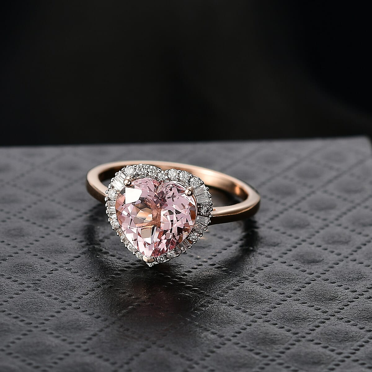 Certified Luxoro Palmeiras Pink Morganite, Diamond Ring in 10K Rose Gold 3.25 ctw (Size 10.0) image number 1