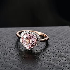 Certified Luxoro Palmeiras Pink Morganite, Diamond Ring in 10K Rose Gold 3.25 ctw (Size 10.0)