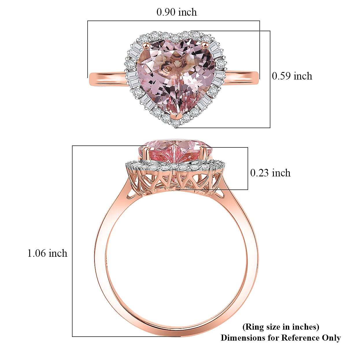 Certified Luxoro Palmeiras Pink Morganite, Diamond Ring in 10K Rose Gold 3.25 ctw (Size 10.0) image number 5