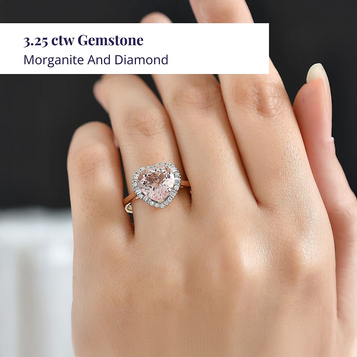 Certified Luxoro Palmeiras Pink Morganite, Diamond Ring in 10K Rose Gold 3.25 ctw (Size 7.0) image number 1