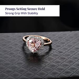 Certified Luxoro Palmeiras Pink Morganite, Diamond Ring in 10K Rose Gold 3.25 ctw (Size 7.0)
