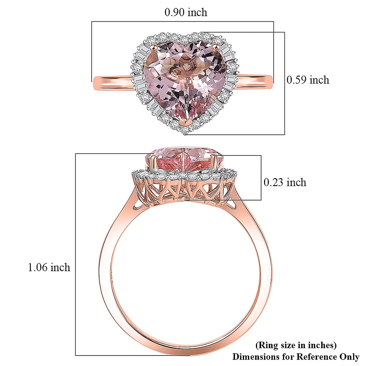 Certified Luxoro Palmeiras Pink Morganite, Diamond Ring in 10K Rose Gold 3.25 ctw (Size 7.0) image number 5
