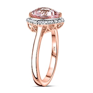 Certified Luxoro Palmeiras Pink Morganite, Diamond Ring in 10K Rose Gold 3.25 ctw (Size 9.0)