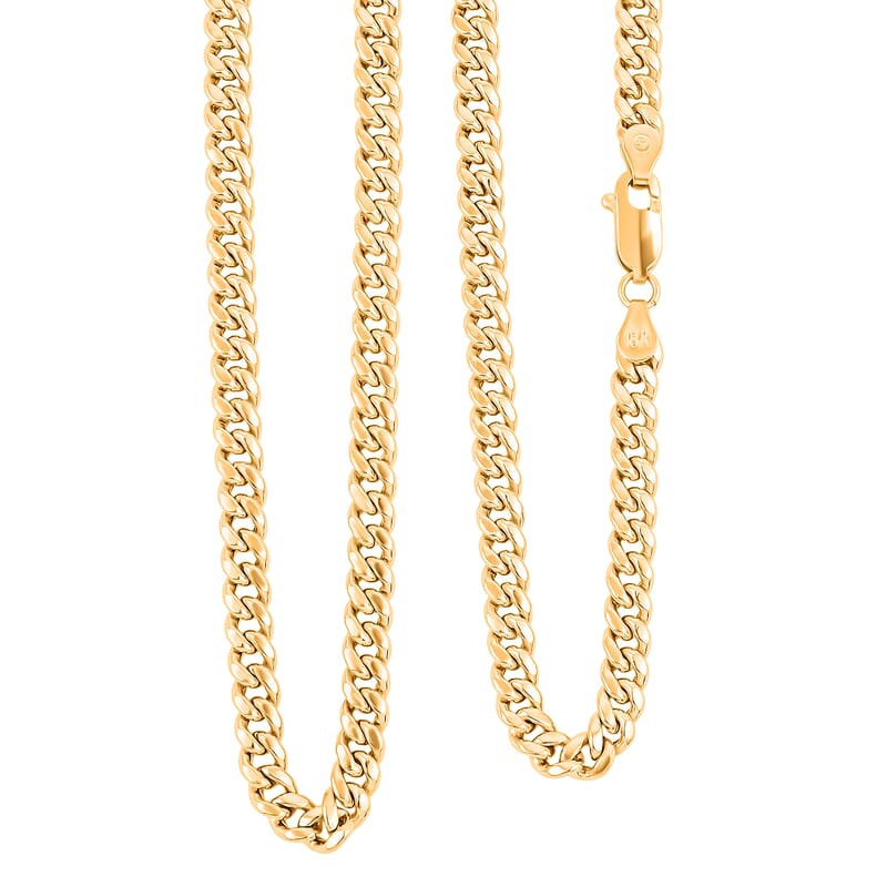 18K Yellow Gold 4.5mm Miami Necklace 22 Inches 10.70 Grams