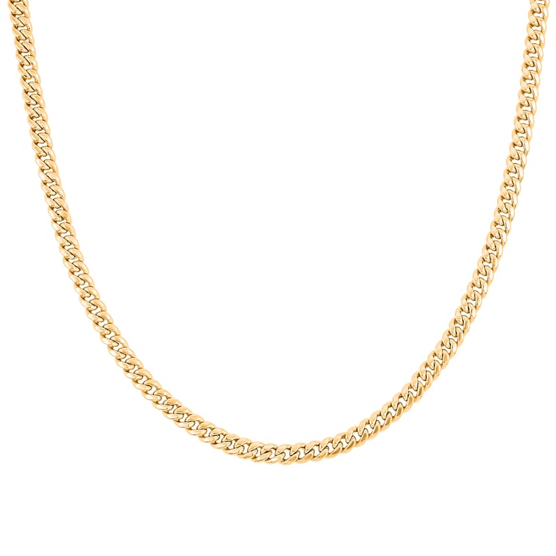 18K Yellow Gold 4.5mm Miami Necklace 22 Inches 10.70 Grams