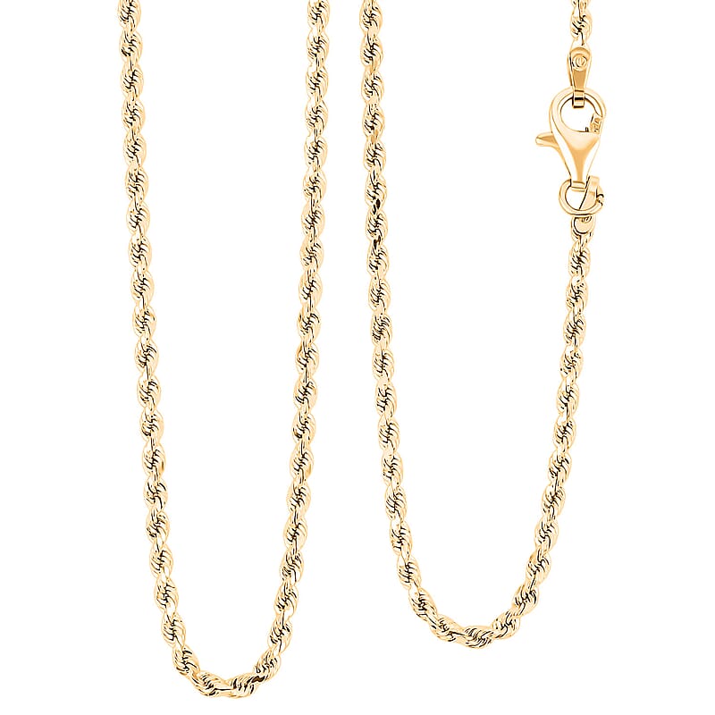 18K Yellow Gold 1.8mm Rope Necklace 18 Inches 3.97 Grams