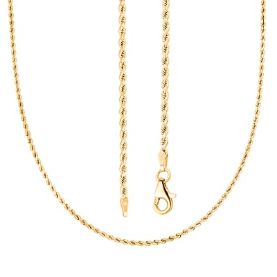18K Yellow Gold 1.8mm Rope Necklace 18 Inches 3.97 Grams