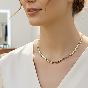 18K Yellow Gold 6mm Miami Necklace 22 Inches 12.06 Grams