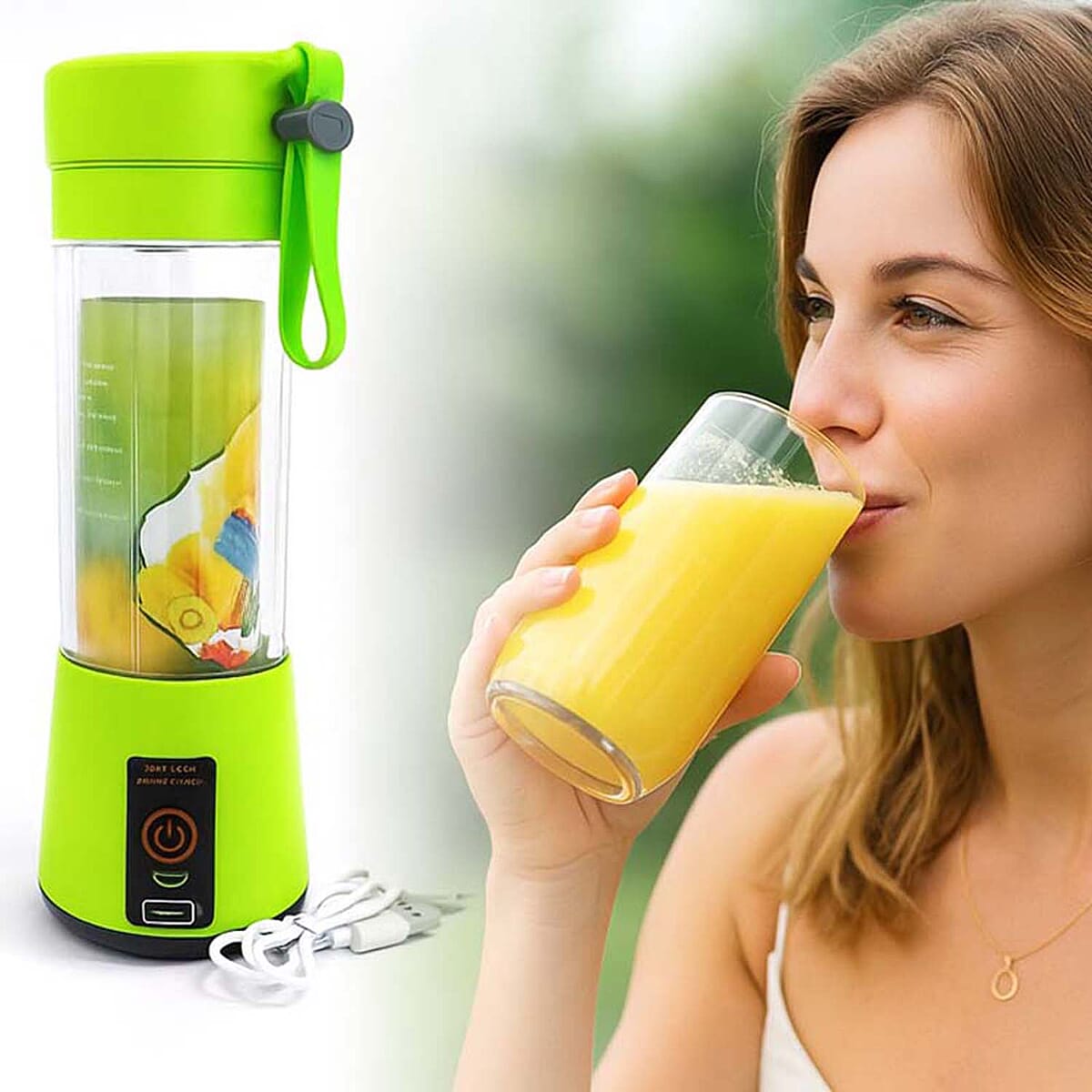 Closeout 3P EXPERTS JustMix Mini On-the-Go Juicer -Green image number 1