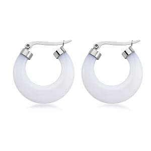 Opalite 55.00 ctw Hoop Earrings in Stainless Steel