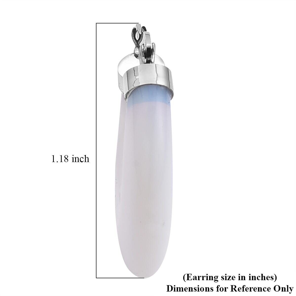 Opalite 55.00 ctw Hoop Earrings in Stainless Steel image number 4