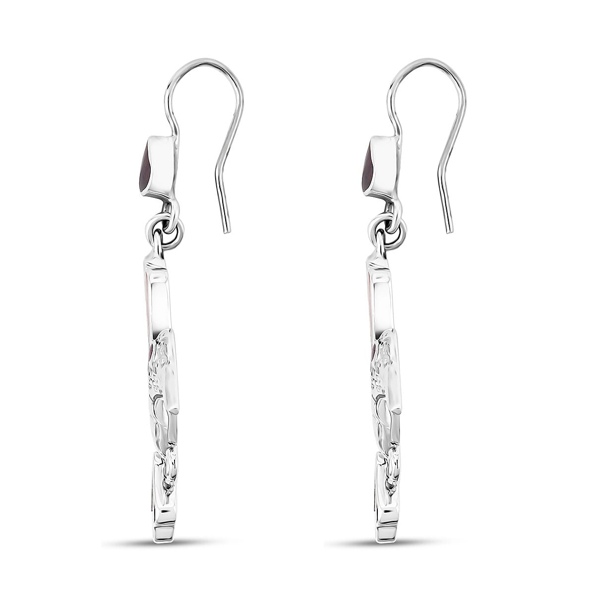 Peruvian Artistry Multi Gemstone 1.40 ctw Orange and Purple Hummingbird Earrings in Sterling Silver image number 3