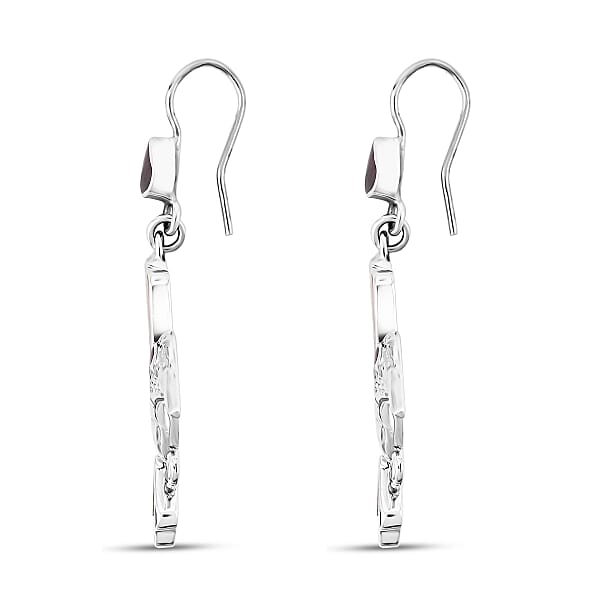 Peruvian Artistry Multi Gemstone 1.40 ctw Orange and Purple Hummingbird Earrings in Sterling Silver