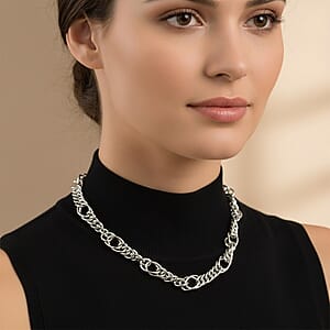  Sterling Silver 5.9mm Fancy Link Chain Necklace 24 Inches 15.7 Grams