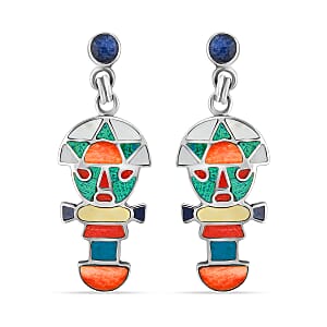 Peruvian Artistry Multi Gemstone 2.50 ctw Rainbow Legado Tumi Earrings in Sterling Silver