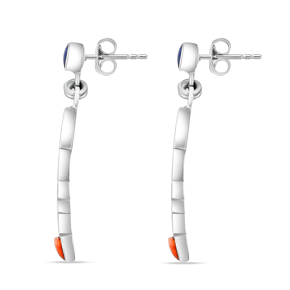 Peruvian Artistry Multi Gemstone 2.50 ctw Rainbow Legado Tumi Earrings in Sterling Silver image number 3