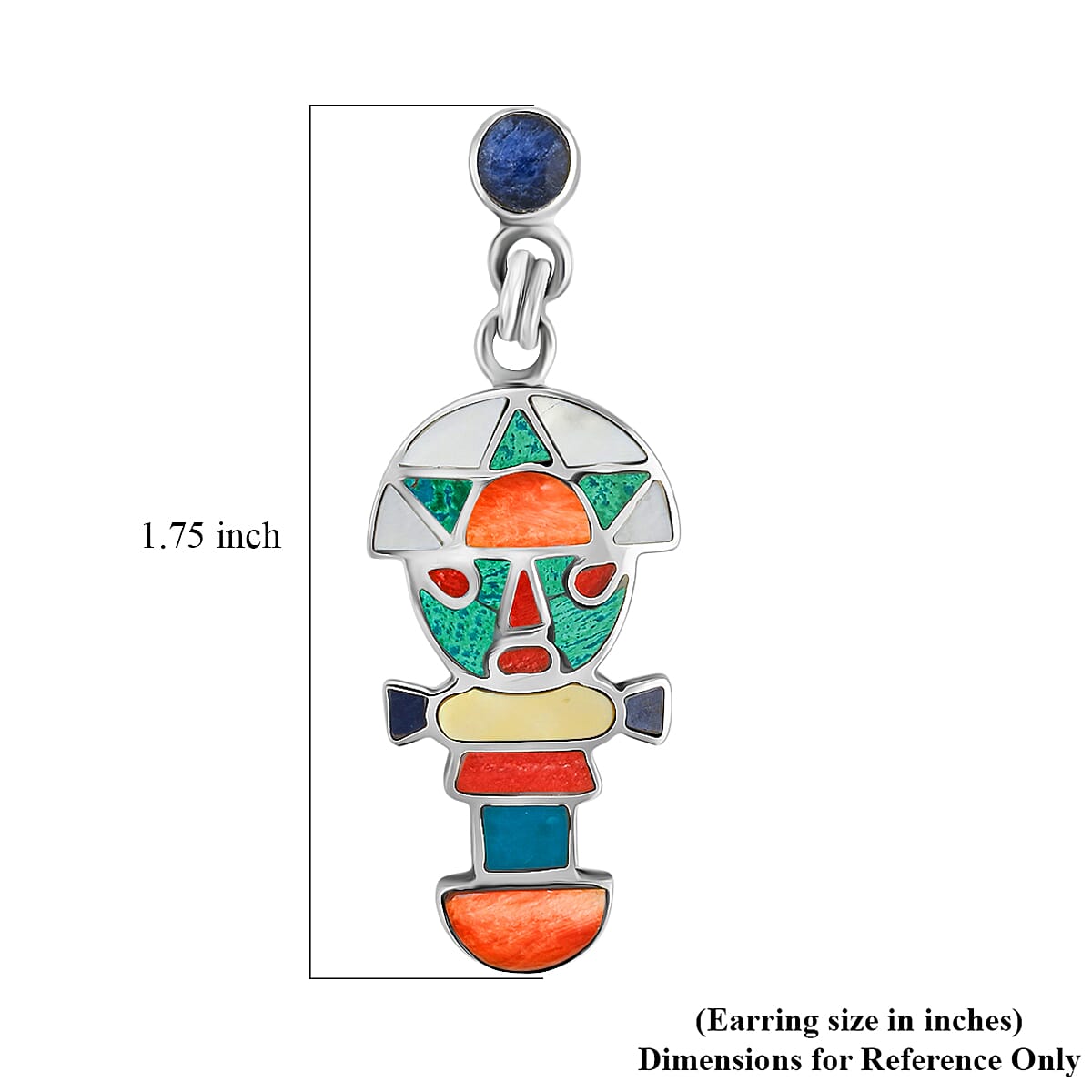 Peruvian Artistry Multi Gemstone 2.50 ctw Rainbow Legado Tumi Earrings in Sterling Silver image number 4