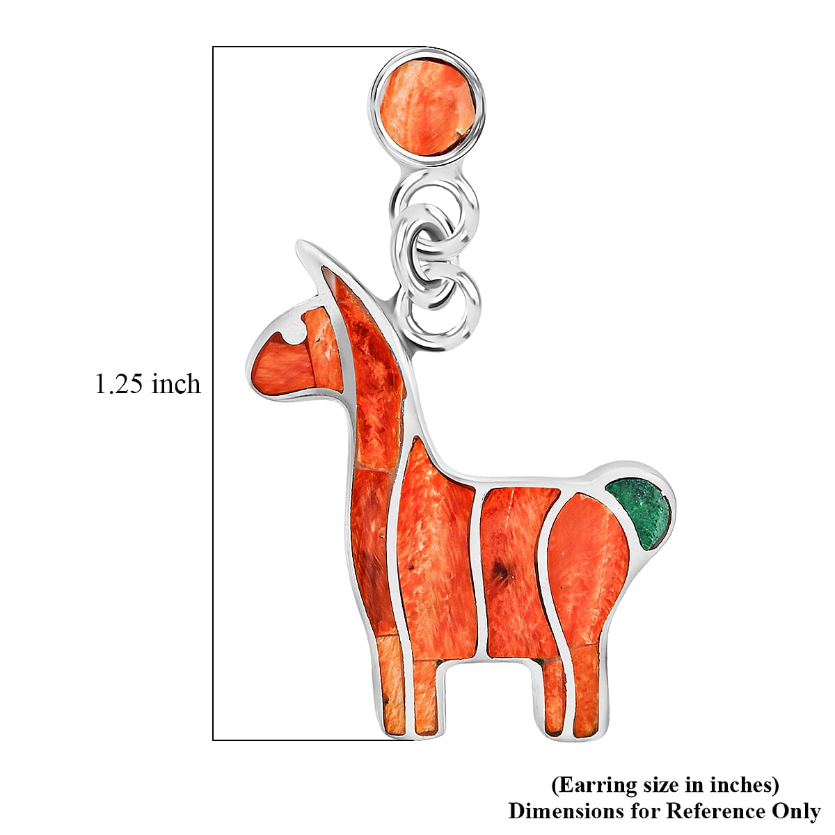 Peruvian Artistry Multi Gemstone 2.00 ctw Orange Llama Earrings in Sterling Silver image number 4