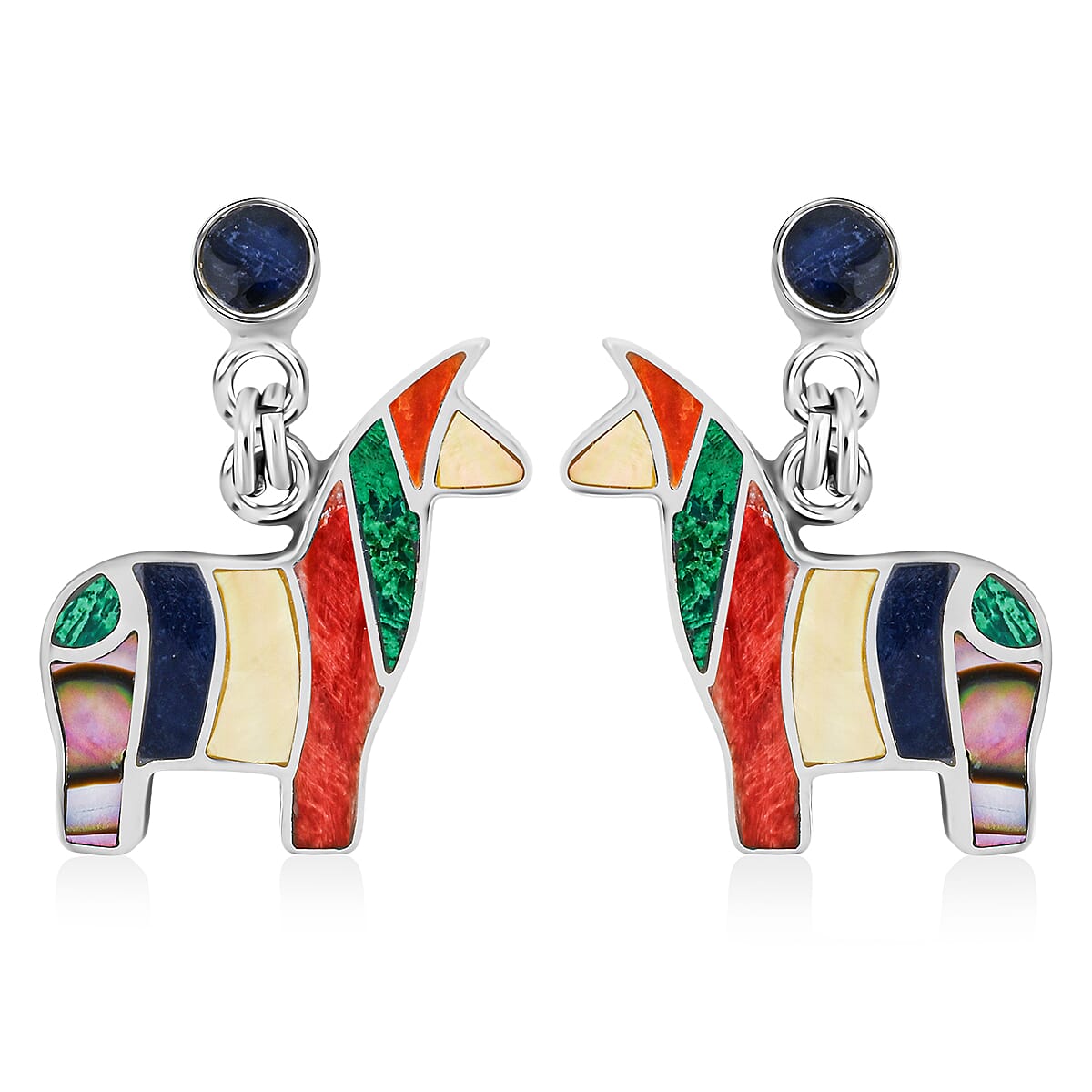 Peruvian Artistry Multi Gemstone 2.00 ctw Rainbow Cuzco Earrings in Sterling Silver