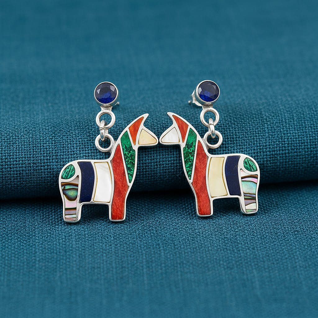Peruvian Artistry Multi Gemstone 2.00 ctw Rainbow Cuzco Earrings in Sterling Silver