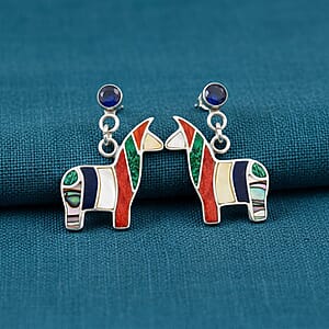 Peruvian Artistry Multi Gemstone 2.00 ctw Rainbow Cuzco Earrings in Sterling Silver