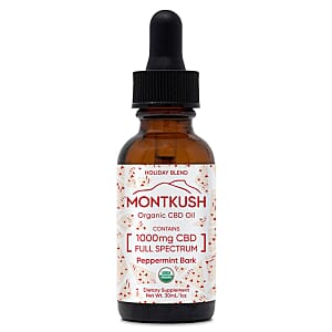 MontKush USDA Organic Seasonal 1000mg CBD Oil - Peppermint Bark 1oz