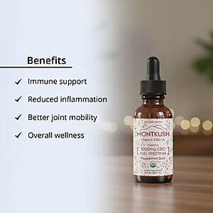 MontKush USDA Organic Seasonal 1000mg CBD Oil - Peppermint Bark 1oz