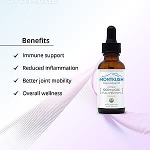 Montkush USDA Organic 1000mg CBD Rosin Oil - Natural Flavor