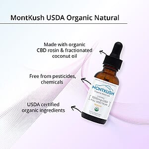 Montkush USDA Organic 1000mg CBD Rosin Oil - Natural Flavor