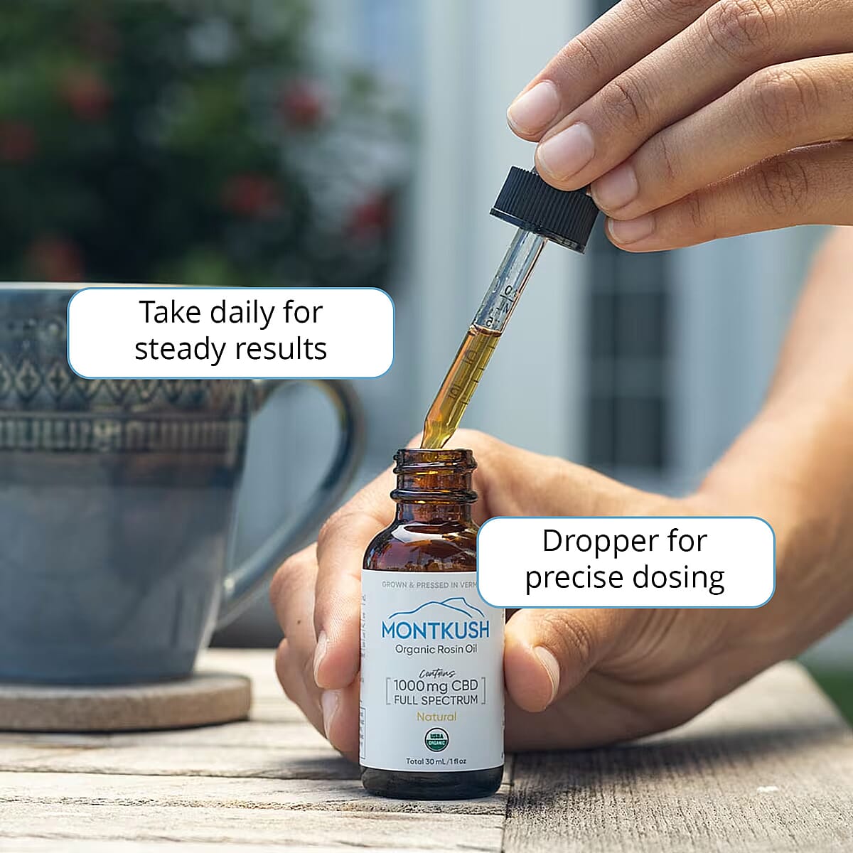 Montkush USDA Organic 1000mg CBD Rosin Oil - Natural Flavor image number 4