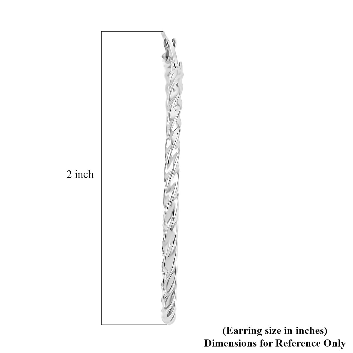 Twisted Hoop Earrings in Stainless Steel image number 4