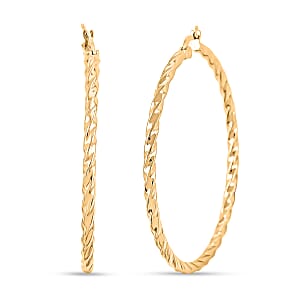 Twisted Hoop Earrings in ION Plated YG Stainless Steel