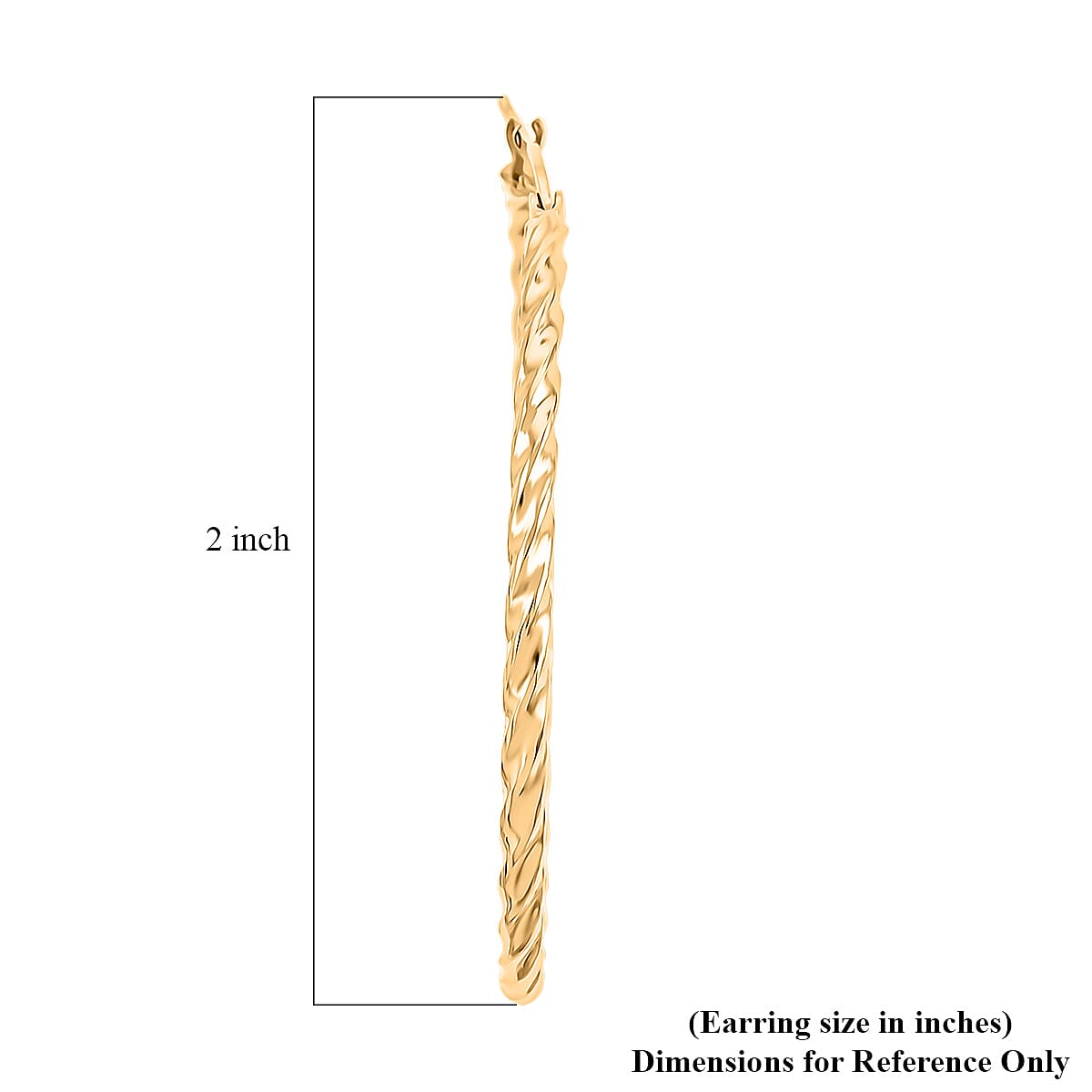 Twisted Hoop Earrings in ION Plated YG Stainless Steel image number 4