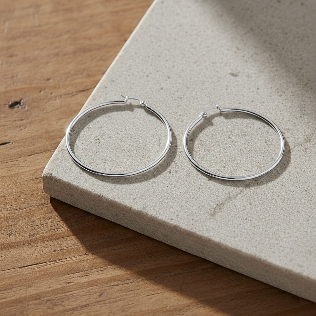 Hoop Earrings in Stainless Steel image number 1