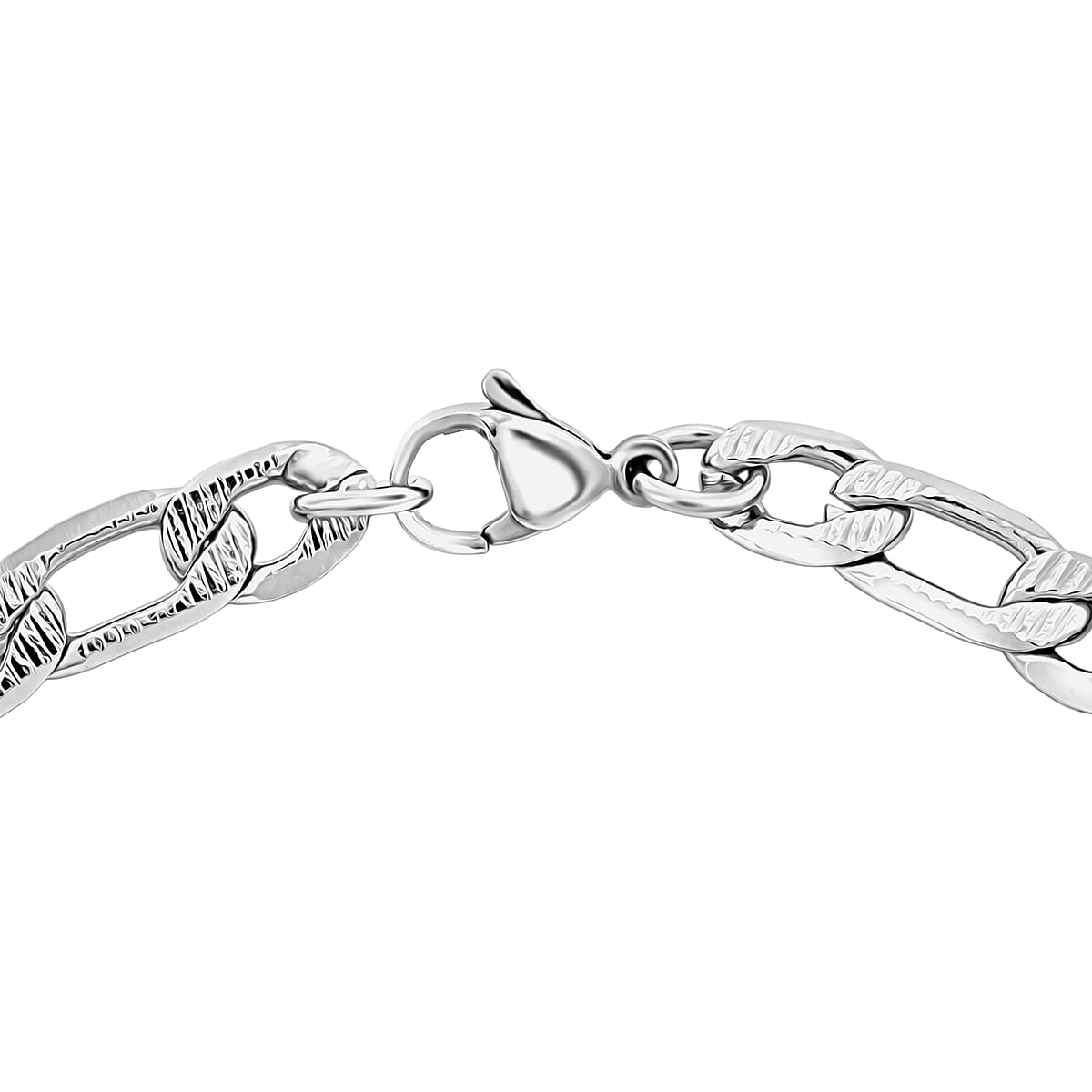 Figaro Chain Bracelet in Stainless Steel (8.00 In) image number 3