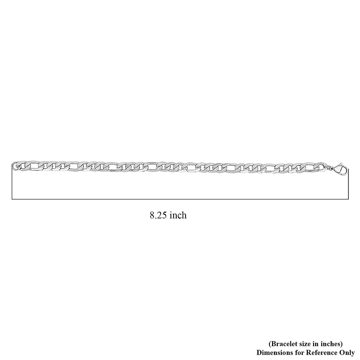 Figaro Chain Bracelet in Stainless Steel (8.00 In) image number 4