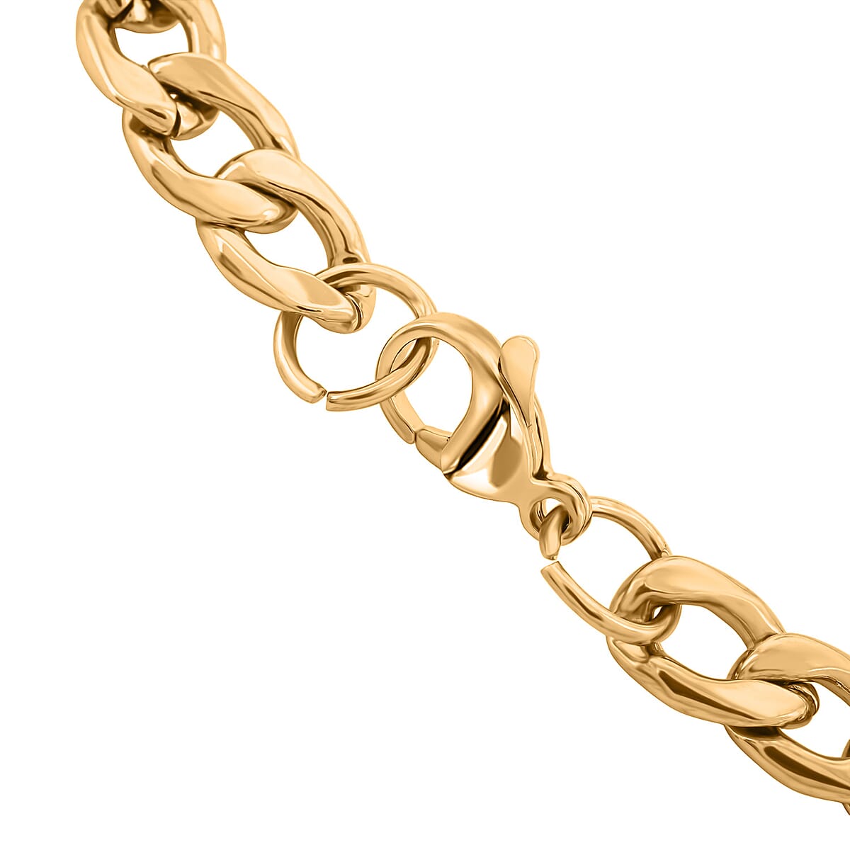 Bible Verse Chain Bracelet in ION Plated YG Stainless Steel (8.00 In) image number 4