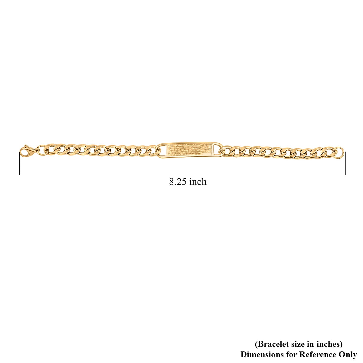Bible Verse Chain Bracelet in ION Plated YG Stainless Steel (8.00 In) image number 5