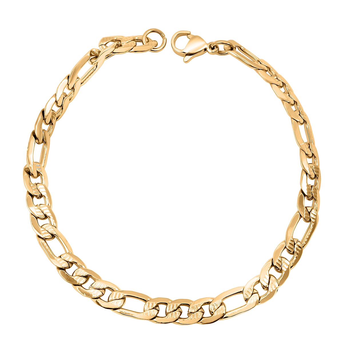 Figaro Chain Bracelet in ION Plated YG Stainless Steel (8.00 In) image number 0