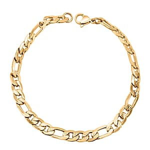 Figaro Chain Bracelet in ION Plated YG Stainless Steel (8.00 In)