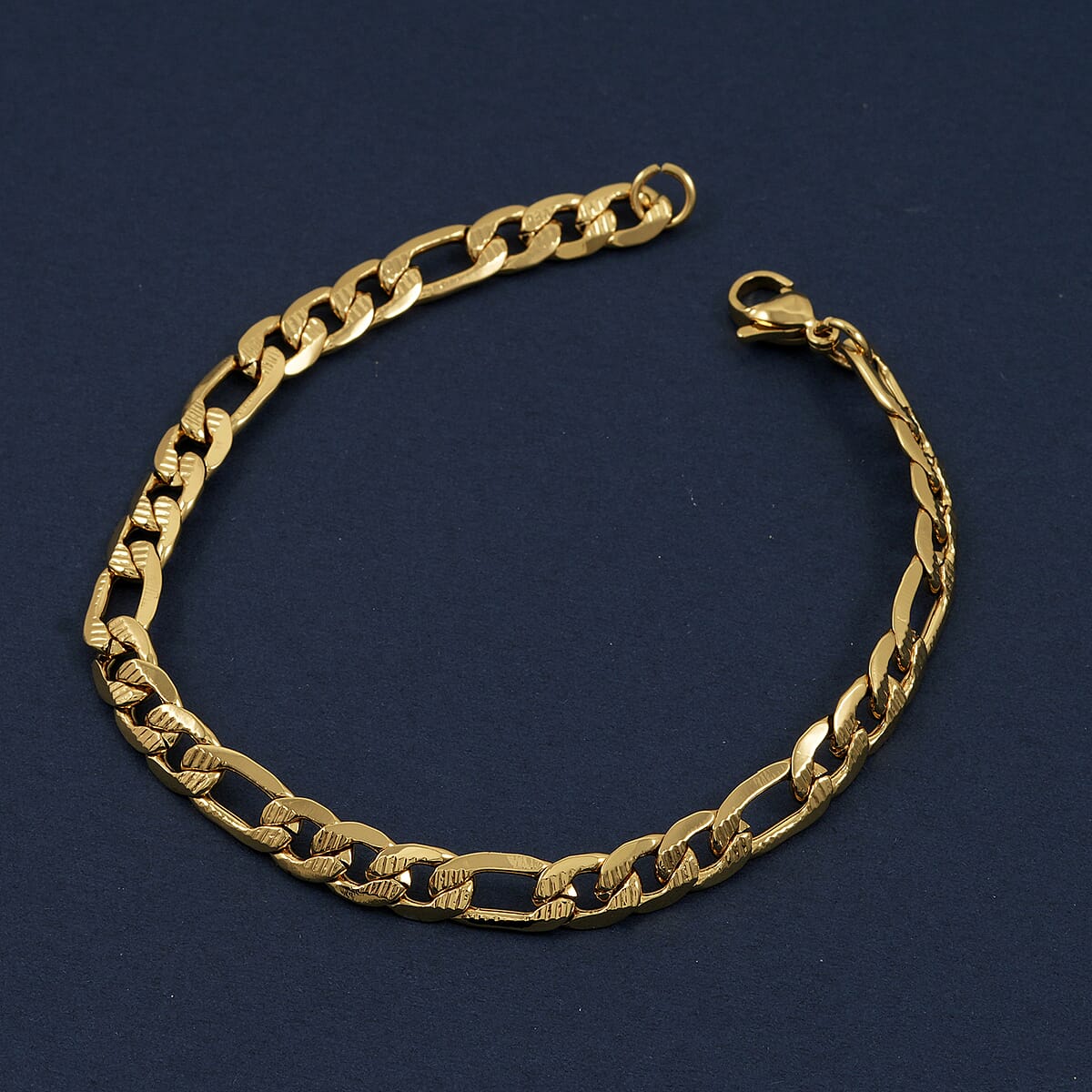 Figaro Chain Bracelet in ION Plated YG Stainless Steel (8.00 In) image number 1