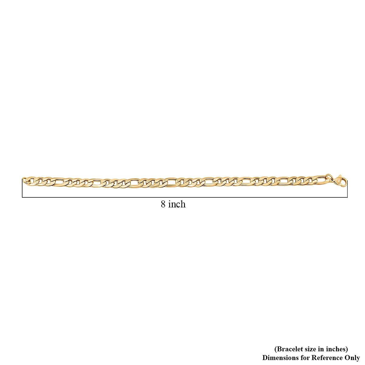 Figaro Chain Bracelet in ION Plated YG Stainless Steel (8.00 In) image number 3