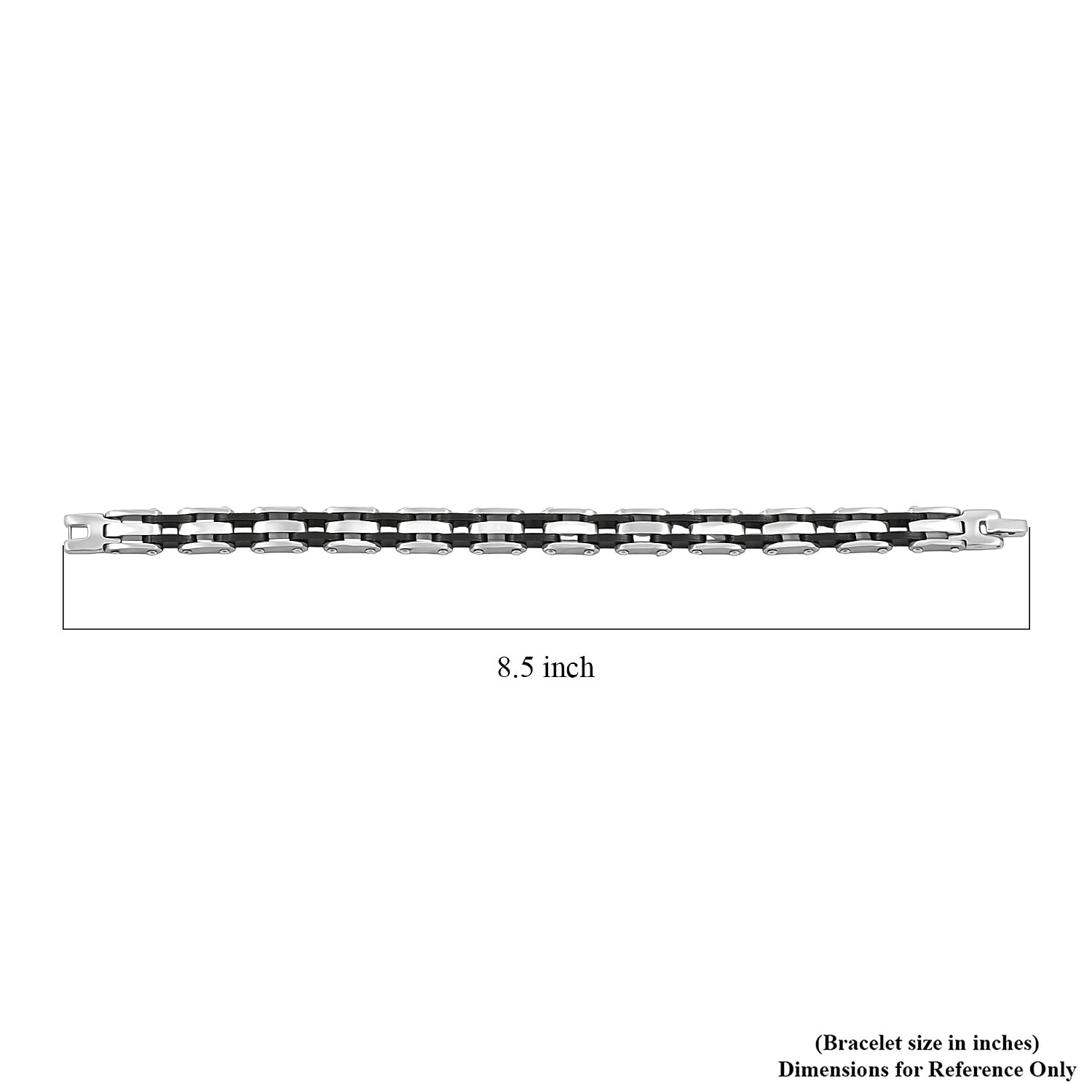 Link Chain Bracelet in ION Plated Black and Stainless Steel (8.00 In)