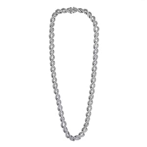 Doorbuster Luxuriant Lab Grown Diamond 12.20 ctw Intertwined Destiny Necklace in Rhodium Over Sterling Silver 20 Inches (Del. in 10-12 Days)