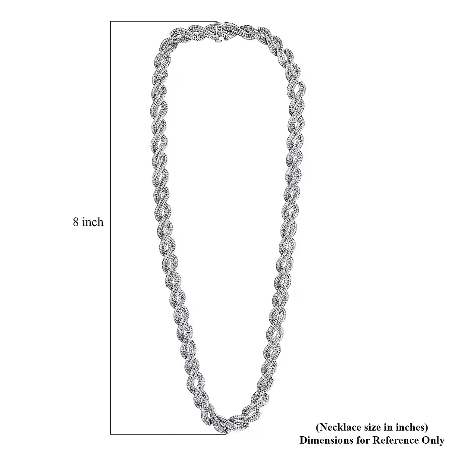 Lab Grown Diamond Intertwined Necklace in Rhodium Over Sterling Silver 12.20 ctw (20 Inches)