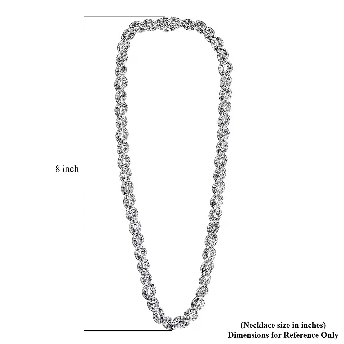 Doorbuster Luxuriant Lab Grown Diamond 12.20 ctw Intertwined Destiny Necklace in Rhodium Over Sterling Silver 20 Inches (Del. in 10-12 Days) image number 6