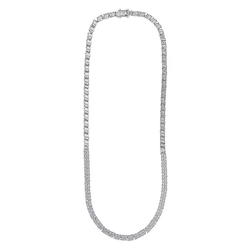 Luxuriant Lab Grown Diamond Necklace in Rhodium Over Sterling Silver 5.00 ctw (18 Inches)