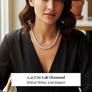 Luxuriant Lab Grown Diamond Necklace in Rhodium Over Sterling Silver 5.00 ctw (18 Inches)