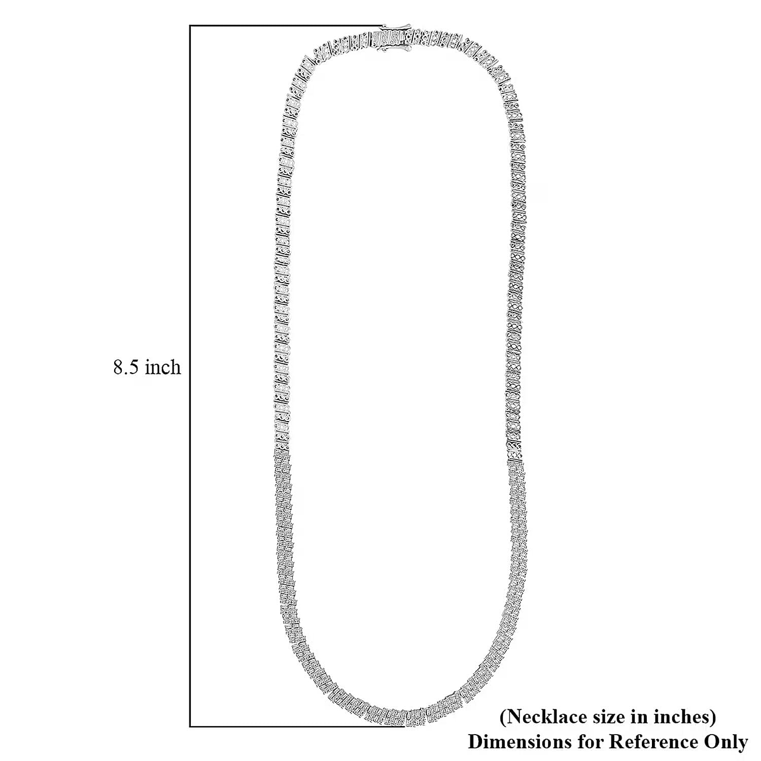 Luxuriant Lab Grown Diamond Necklace in Rhodium Over Sterling Silver 5.00 ctw (18 Inches)